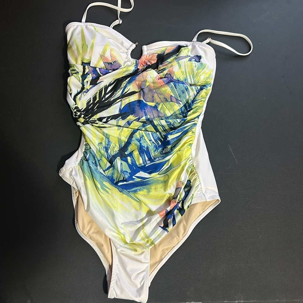 NWOT Anthropologie Mermaid Sirena Ruched One Piece Swim - Size large